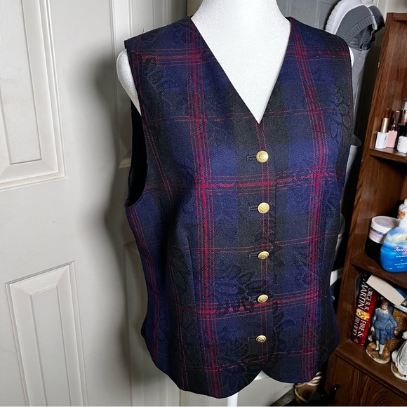 VTG Pendleton Virgin Wool Tartan Plaid Vest Academic Ivy League Made In USA Sz10 - Picture 10 of 10
